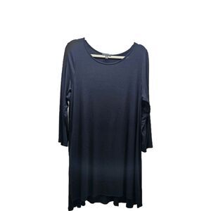 Eileen Fisher Womens Black Dress Longsleeve Viscose Jersey Size XL